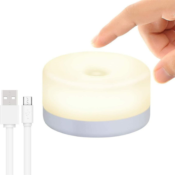 LED Trådløs Natlampe Touch Lampe Soveværelse USB Genopladelig Warm color