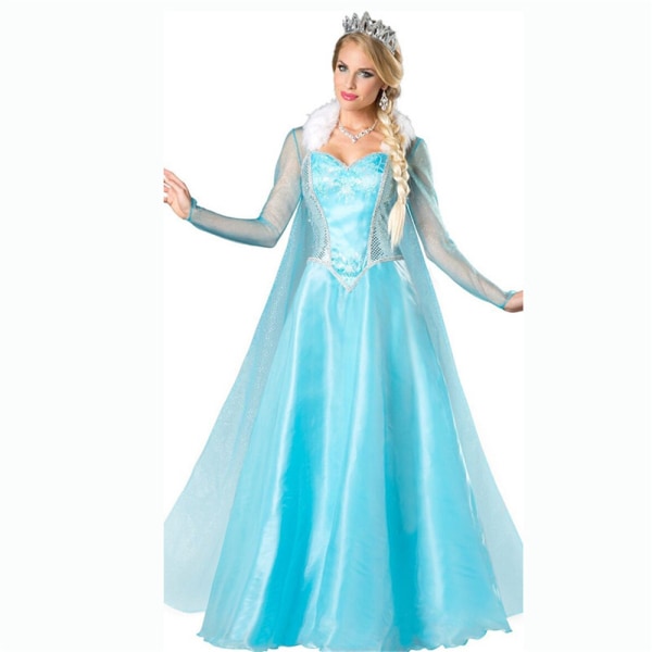Kvinnor Frozen Princes Elsa Anna Queen Vuxen Fancy Dress Book Week Cosplay Costume Elsa 2XL