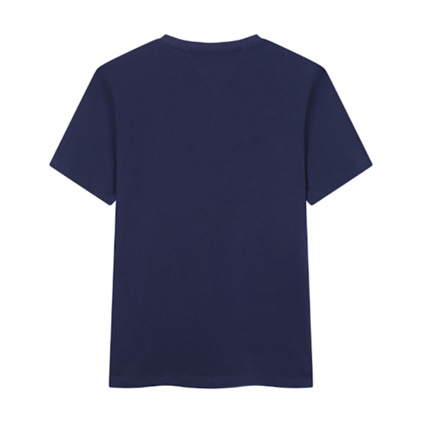 TOMMYHILFIGER Tryckt T-shirt med Kort Ärm, Rund Hals, för Män Royal Blue 2XL