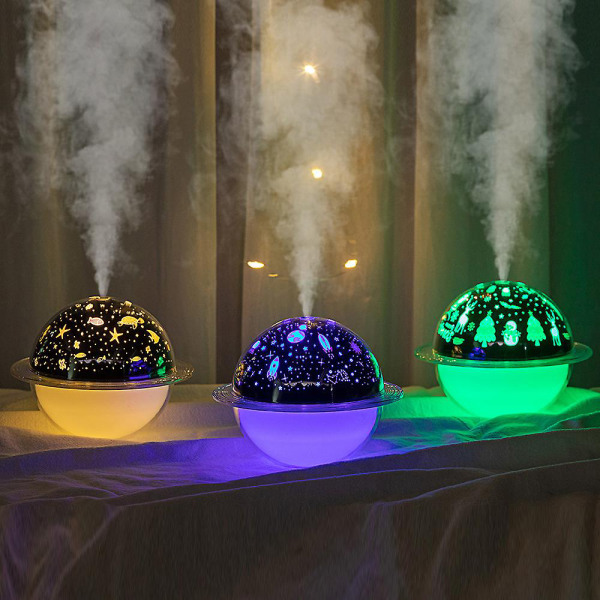 Planet Humidifier Projection Night Light för sovrum och stort rum Christmas