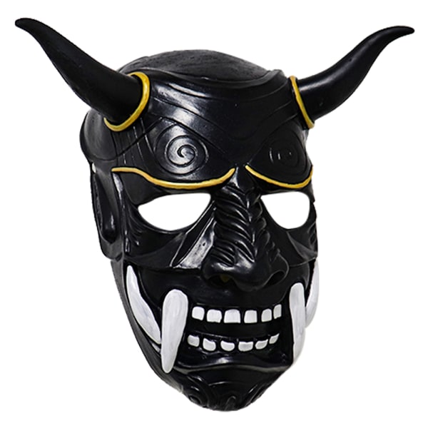 Halloween Hannya Oni Noh Kabuki Prajna Djävul Mask Latex Nyhet black