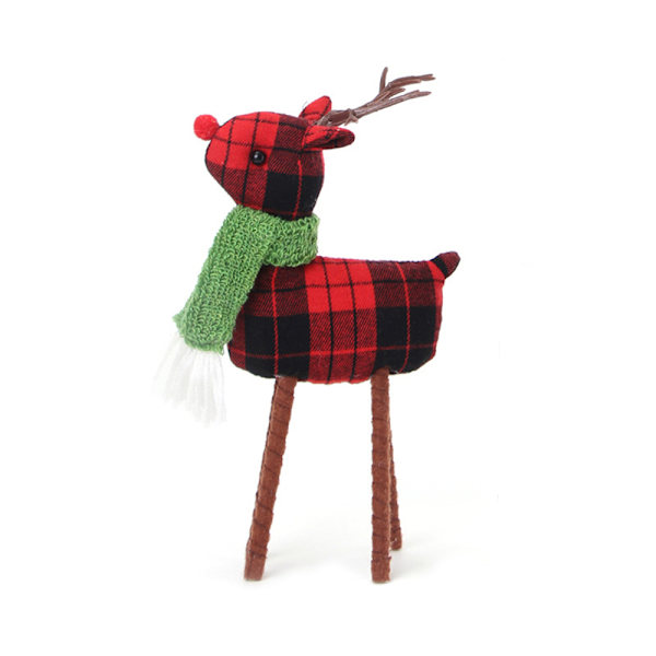 Rensdjursjuldekoration Handgjord Stående Plyschälgfigurer Ornament Red