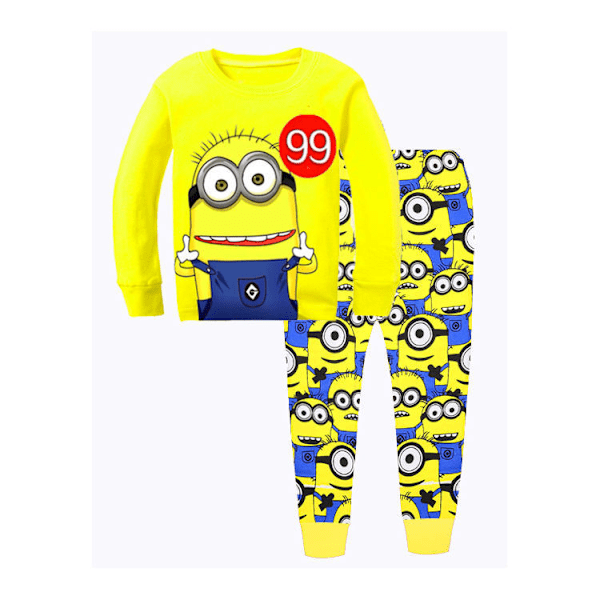 Barn Söta Minions Motiv Långärmad T-shirt Byxor Pyjamas Sovkläder Nattkläder #3 95cm