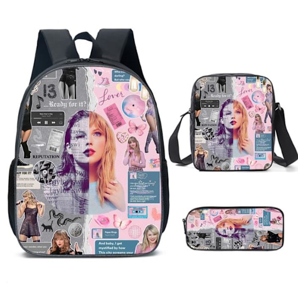 3 kpl/setti Taylor Swift -designreppu koululaukku olkalaukku matkareppu käsilaukku setit C