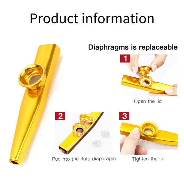 6PCS Metallic Kazoo Musical Instruments Film Munspel Musical