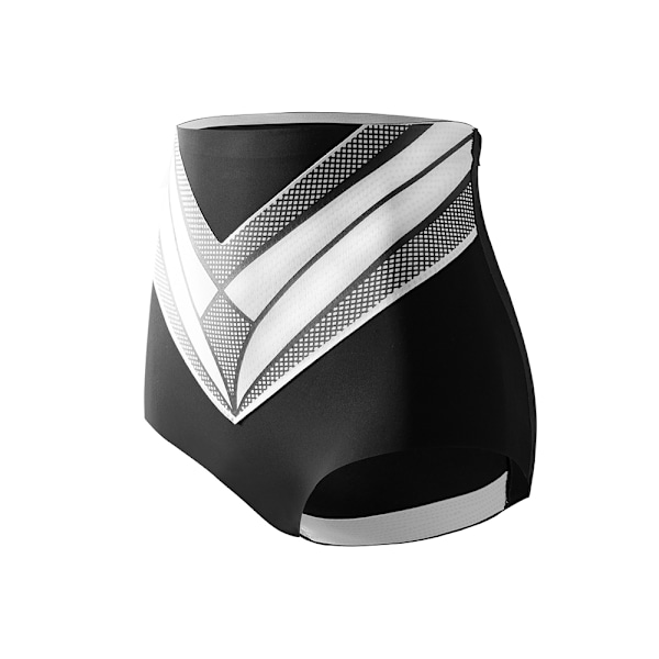 Högmidjade trosor för kvinnor, dubbla lager, komprimerande underkläder Black XL