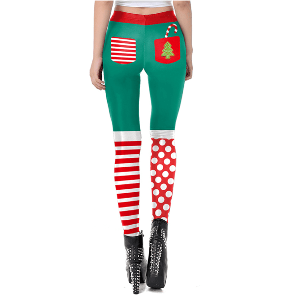 Damer Jul Xmas Hjort 3D Leggings Byxor Strumpbyxor F M
