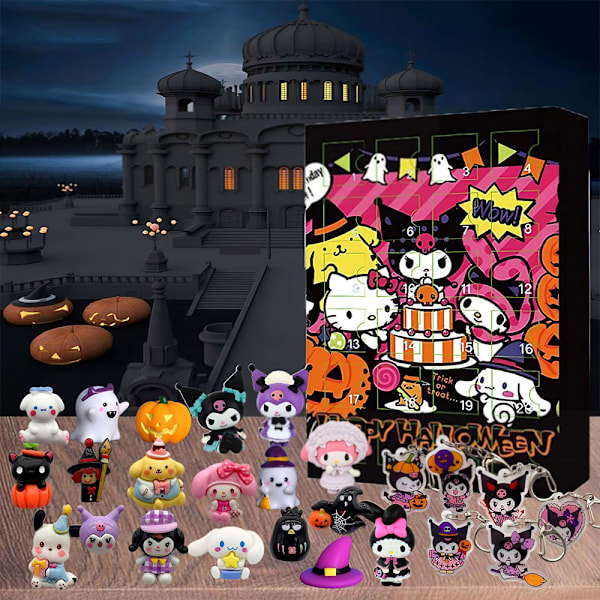 Hello Kitty Halloween Adventskalender Kuromi Nedräkning 24 Dagar Sanrio Leksaker 2024