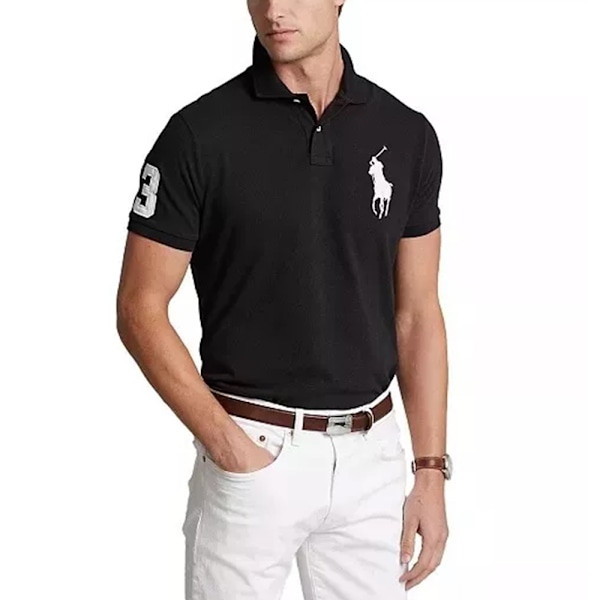 PoloRalphLauren Herrarnas Klassiska Passform Kortärmad Poloshirt Casual Golf Poloshirts Black 2XL