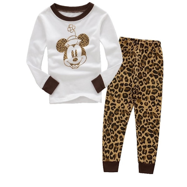 Söta Barn Flickor Minnie Mouse Motiv Långärmad Pyjamas Set Nattkläder Sovkläder #4 90cm