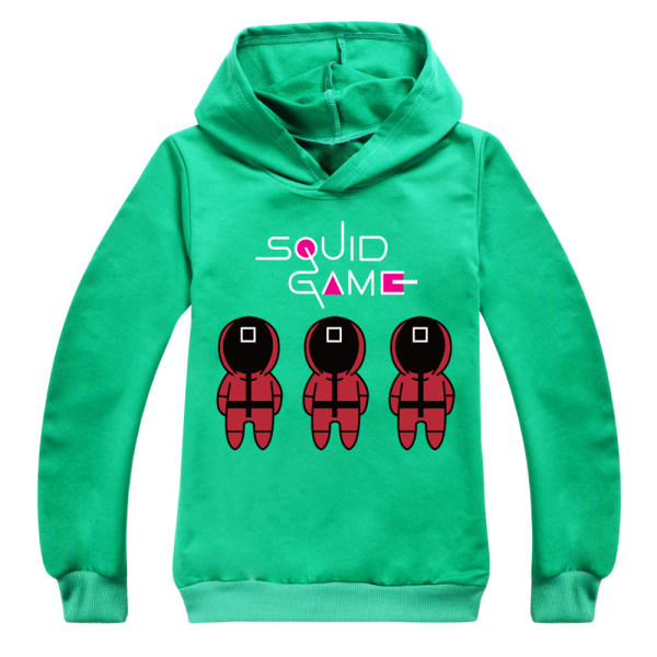 Kids Boy Squid game sportkläder casual långärmad hoodie Green 160cm