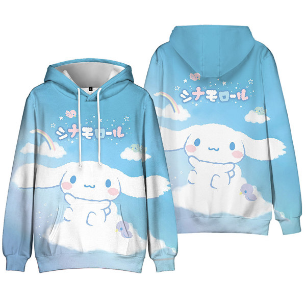 Barnflicka 3D Cinnamoroll Hoodies Sweatshirt Långärmad Pullover Casual Toppar 130cm