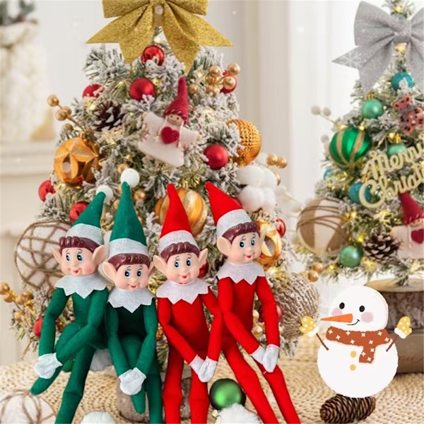 Monster Plyschleksaker Ornament Jultomte Dockfigurer Söta Monsterleksakspresent till Barn Red