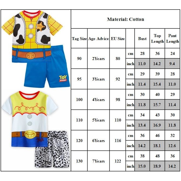 Barn Flickor Pojkar Toy Story Woody Jessie Buzz Lightyear Sommar Pyjamas Nattkläder #3 100cm