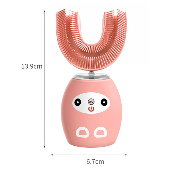 Elektrisk tandborste för barn U-form USB -laddning Vattentät pink S