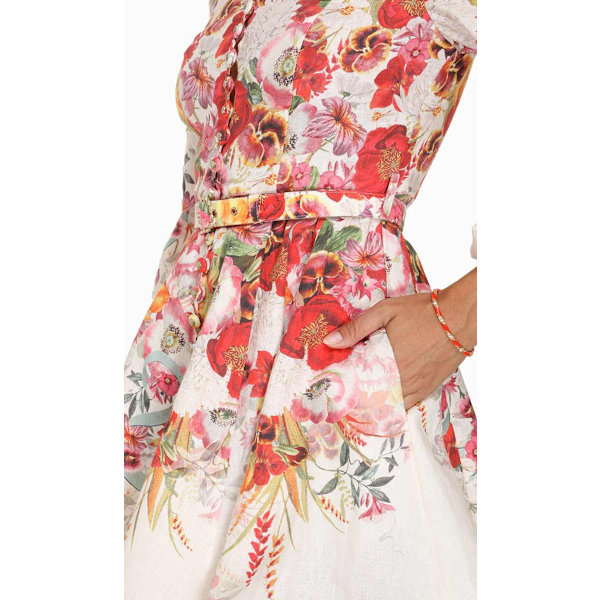 Naisten Boho Kukka Napit Minimekko Naisten Loma Kesä Ranta Aurinkomekko XL