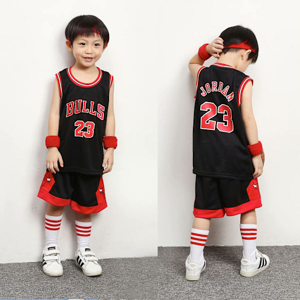 Barn Jersey Basketboll Set Väst Toppar Shorts Sportkläder A XS