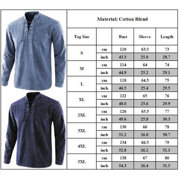 Miesten viikinkipiraattiasu, pitkähihainen V-aukkoinen nyöripaita grey 4XL