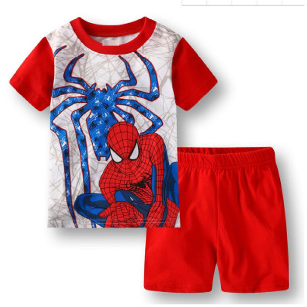 Barn Pojke Cartoon Spider-Man Kortärmad T-shirt Shorts Kostym C 100cm