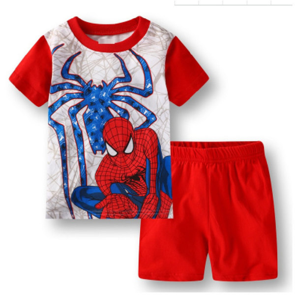 Barn Pojke Tecknad Spider-Man kortärmad T-shirt Shorts Kostym C 120cm