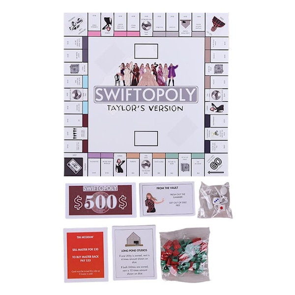 Roligt Tay lor Swi ft Monopoly SWIFTOPOLY Brädspel för Familj Fest Vuxna Barn White