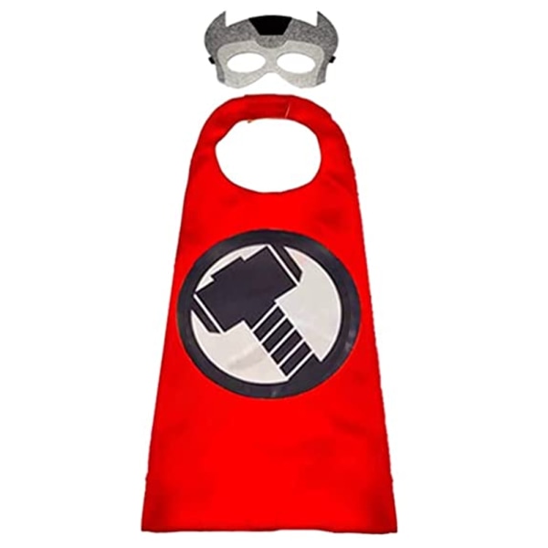 Superhelt Lang Kappe og Maske for Barn Halloween Leke Gaver B