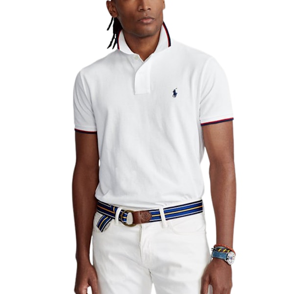 Ralph Lauren Herr Polotröja Mode Broderad Polotröja Casual Lös Passform Bekväm Lätt Andningsbar Kortärmad Krage Knappar T-shirt White 2XL