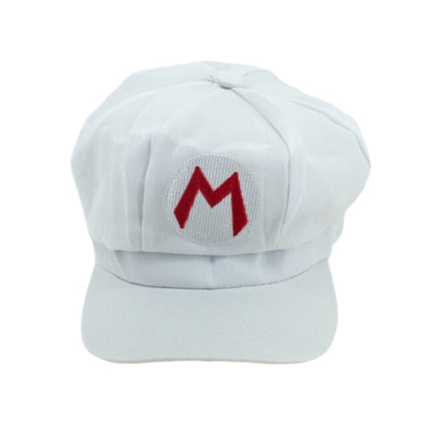 Anime Super Hat Cap Luigi Bros Letter Printed Cosplay Cartoon Baseball Costume For Adult Hats White