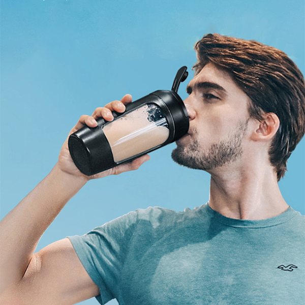 Elektrisk Protein Shaker 650ml, Dricksflaska, Vattenflaska, Automatisk Proteinmixer, För Perfekta Krämiga Proteinshakes Black