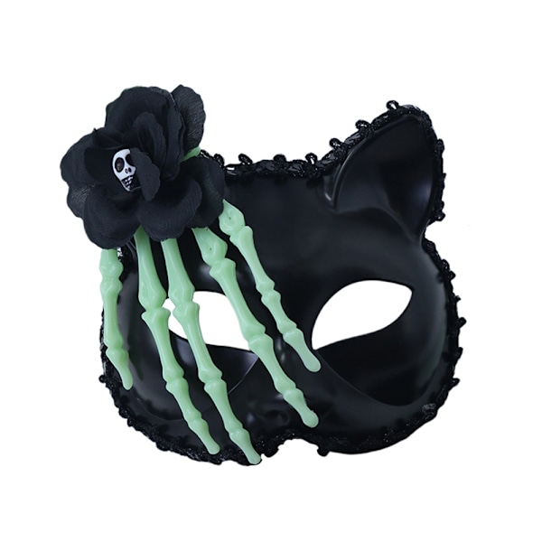 Halloween Skelett Hand Ros Halv ansiktsmask Vuxna Fest Cosplay Kostym Rekvisita Green