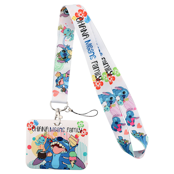Lilo & Stitch tecknad snodd Arbets- och skolskola ID-kortshållare Mobiltelefonhållare Halsband F