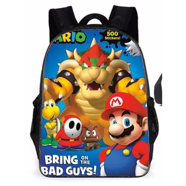 Barn Pojkar Flickor Mario Ryggsäck Rusksack Casual Bookbag Skolväska G
