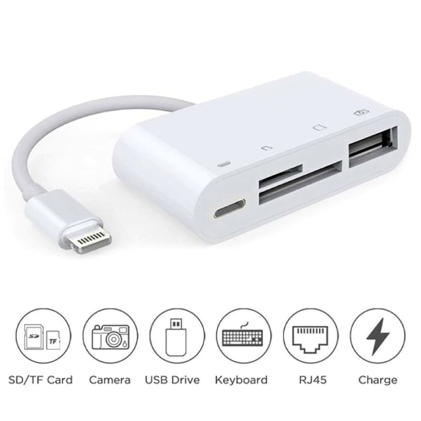 OTG Adapterkabel Lightning till TF SD-kortkamera USB 4 i 1