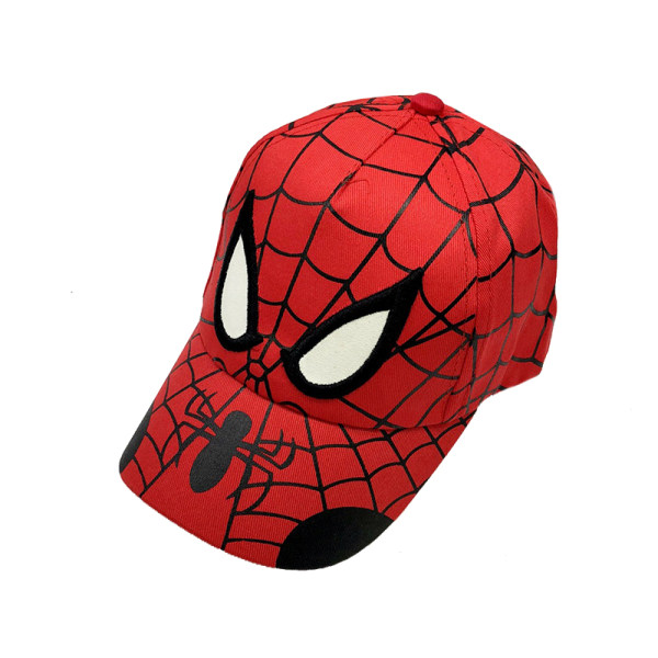 Justerbar solskydds keps för pojkar med Spider-Man-motiv red