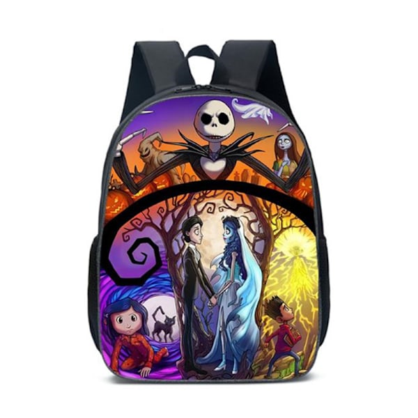 The Nightmare Before Christmas Print Rygsæk Skole Skuldertaske Rejse Rygsæk Laptop Skoletaske Piger A