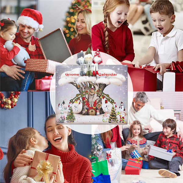 Jultomte Adventskalender 2024, 24 Dagars Nedräkning Julkalender Med Tomte Plyschleksak, Juldekoration Tomte