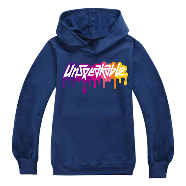 Barn Otalbar Casual Hoodie Pullover Hooded Sweatshirt Vinter Navy blue 130cm