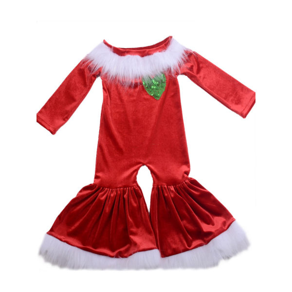 Jul Rompers Nyfödda Baby Flickor Pojkar Kostym Jumpsuit red 90cm