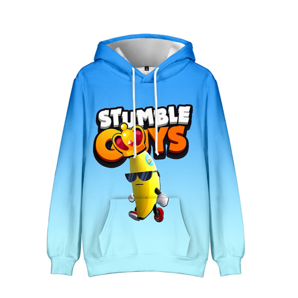 Stumble Guys 3d Print Barn Hoodie Jacka Kappa Karikatyr Långärmad A 120cm