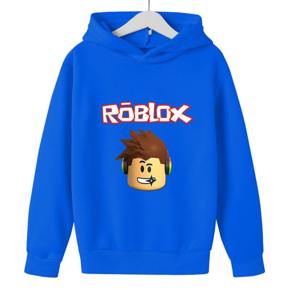 ROBLOX 3D-tryckt barnhoodie jacka kappa tecknad långärmad blue 150cm