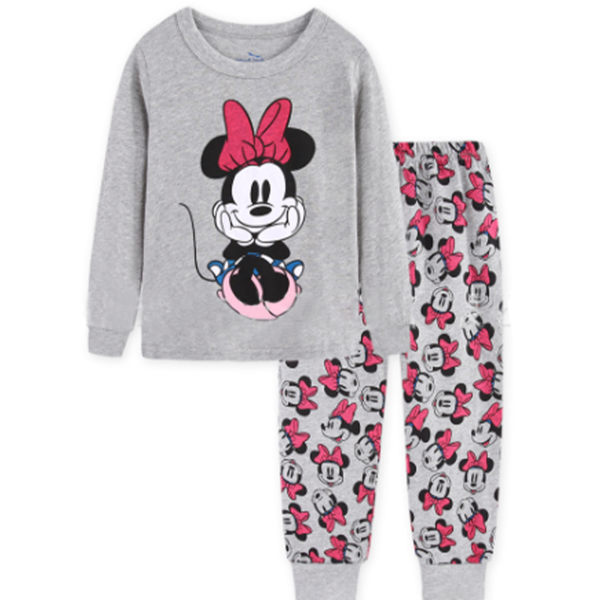 Minnie Mouse Pyjamas Nattkläder Barn Långärmade Toppar Byxor Set A 130cm