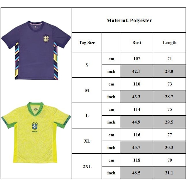 Englands Bortefotbollströja för Män och Pojkar - Casual Sporttröja - Present C 2XL