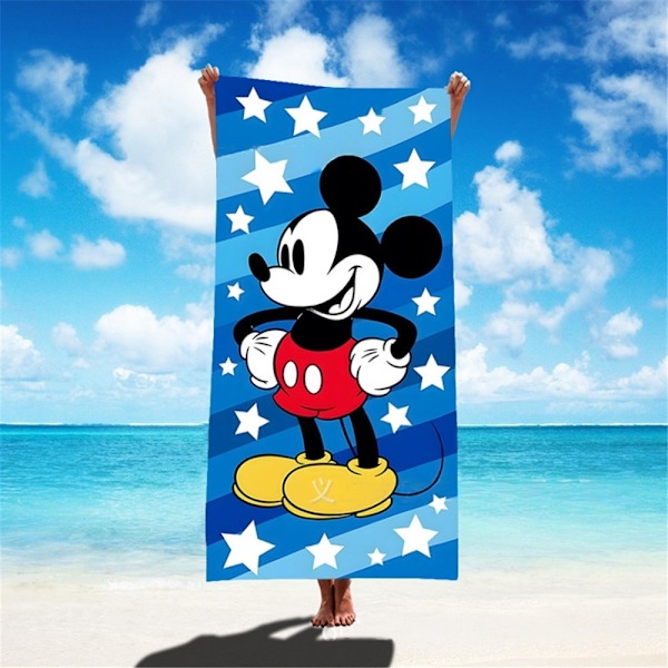 Mickey Mouse Minnie Badlakan Mikrofiber Lätt Strandhandduk Snabbtorkande B 75*150CM