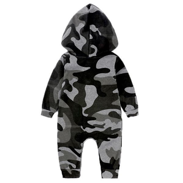 Baby Drenge Pige Sød Romper Hætte Lomme Jumpsuit Tøj Outfit Camouflage 70cm