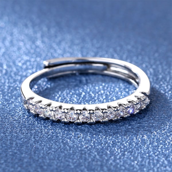 Bröllop unisex silver justerbara diamantringar smycken present