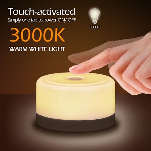LED Trådløs Natlampe Touch Lampe Soveværelse USB Genopladelig Warm color