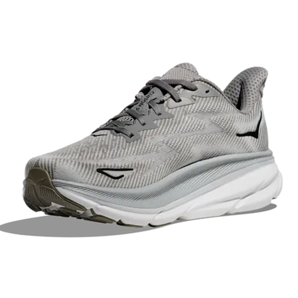 CLIFTON 9 Herrskor Mesh Lågskor Löparskor för Väg Light Grey + Black 42.5