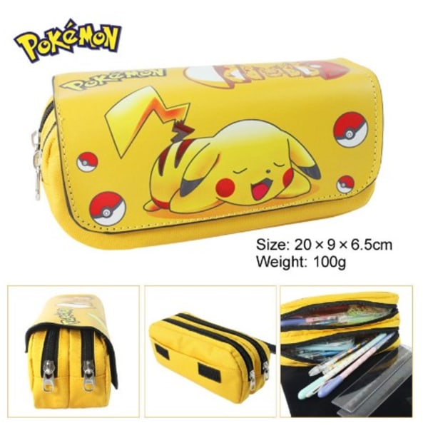 Pikachu case Handhållen pennväska med stor kapacitet Bärbar B