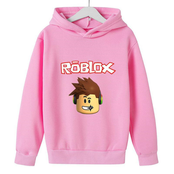 ROBLOX 3D-tryckt barnhoodie jacka kappa tecknad långärmad pink 140cm