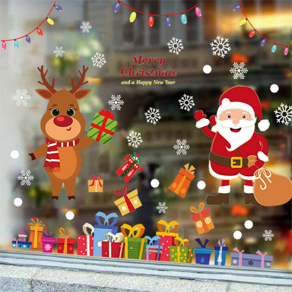 Christmas Snowflake Window Clings Dekorationer Xmas Party Decor